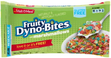 MALT O MEAL 'Fruity Dyno Bites' fruchtige Reis Cereal, Marshmallow 850 gr